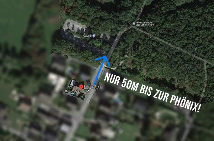 Lageplan mit kurzem Weg von der Kindertagespflege zum Naherholungsgebiet Phönix